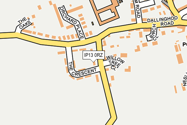 IP13 0RZ map - OS OpenMap – Local (Ordnance Survey)