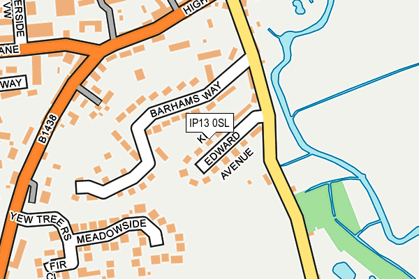 IP13 0SL map - OS OpenMap – Local (Ordnance Survey)