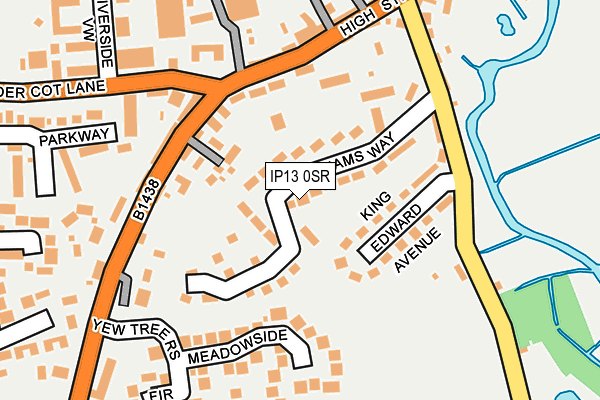 IP13 0SR map - OS OpenMap – Local (Ordnance Survey)