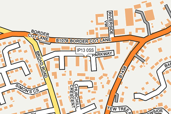 IP13 0SS map - OS OpenMap – Local (Ordnance Survey)