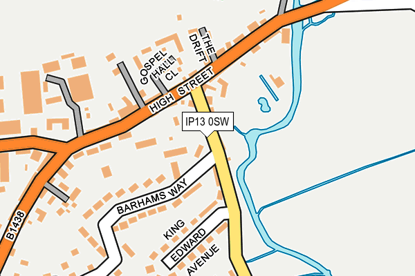 IP13 0SW map - OS OpenMap – Local (Ordnance Survey)