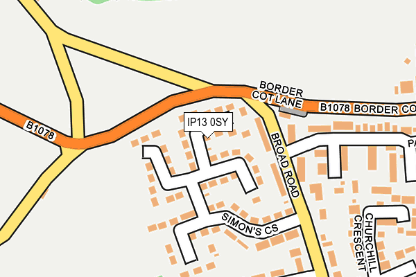 IP13 0SY map - OS OpenMap – Local (Ordnance Survey)