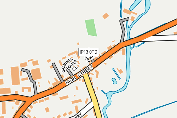 IP13 0TD map - OS OpenMap – Local (Ordnance Survey)