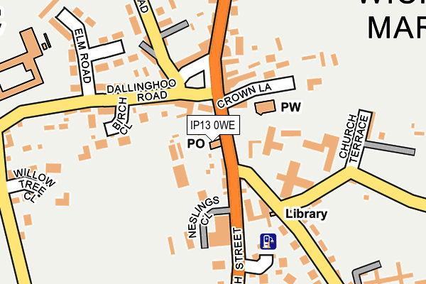 IP13 0WE map - OS OpenMap – Local (Ordnance Survey)