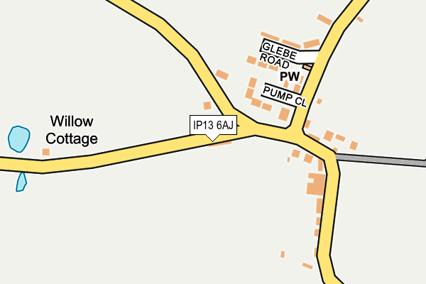 IP13 6AJ map - OS OpenMap – Local (Ordnance Survey)