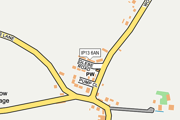 IP13 6AN map - OS OpenMap – Local (Ordnance Survey)