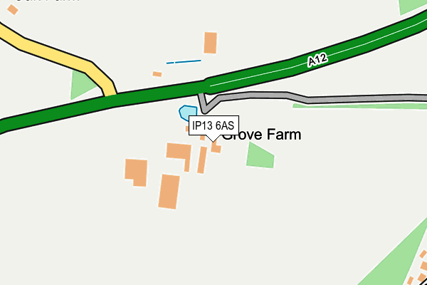 IP13 6AS map - OS OpenMap – Local (Ordnance Survey)