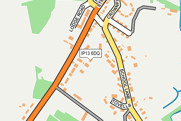 IP13 6DQ map - OS OpenMap – Local (Ordnance Survey)