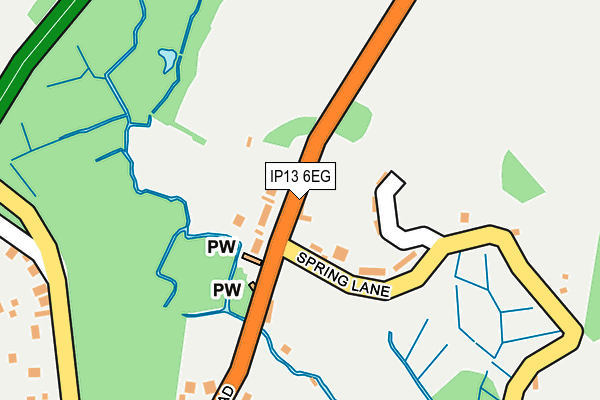 IP13 6EG map - OS OpenMap – Local (Ordnance Survey)