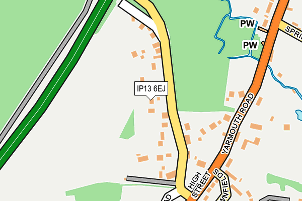 IP13 6EJ map - OS OpenMap – Local (Ordnance Survey)