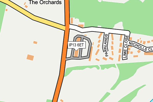 IP13 6ET map - OS OpenMap – Local (Ordnance Survey)