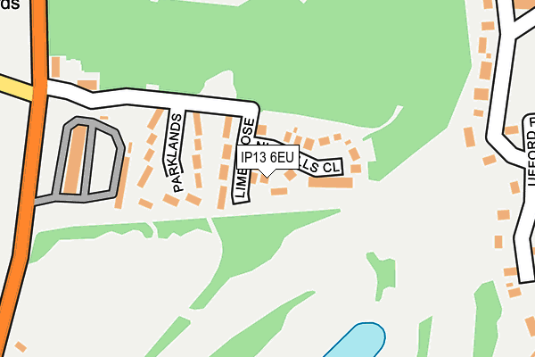 IP13 6EU map - OS OpenMap – Local (Ordnance Survey)