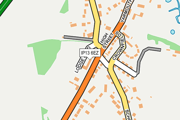 IP13 6EZ map - OS OpenMap – Local (Ordnance Survey)