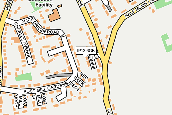 IP13 6GB map - OS OpenMap – Local (Ordnance Survey)