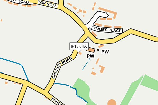 IP13 6HA map - OS OpenMap – Local (Ordnance Survey)