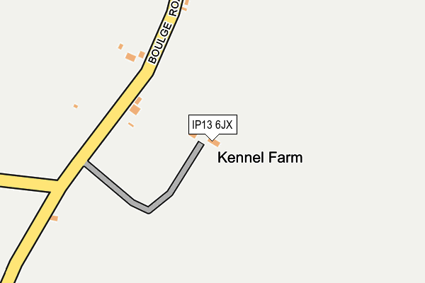 IP13 6JX map - OS OpenMap – Local (Ordnance Survey)