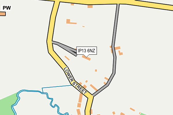 IP13 6NZ map - OS OpenMap – Local (Ordnance Survey)