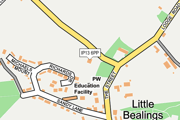 IP13 6PP map - OS OpenMap – Local (Ordnance Survey)
