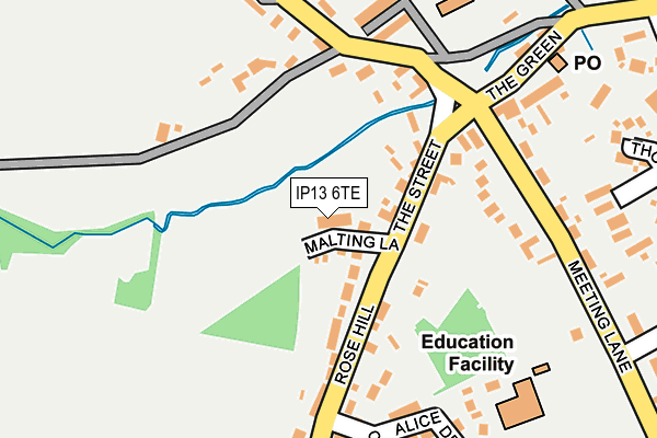IP13 6TE map - OS OpenMap – Local (Ordnance Survey)