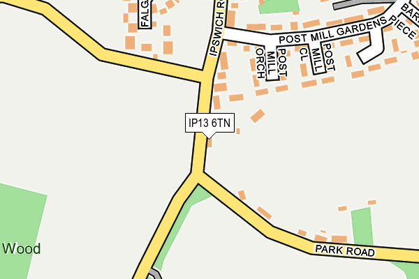 IP13 6TN map - OS OpenMap – Local (Ordnance Survey)