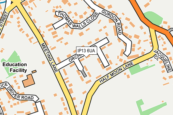IP13 6UA map - OS OpenMap – Local (Ordnance Survey)
