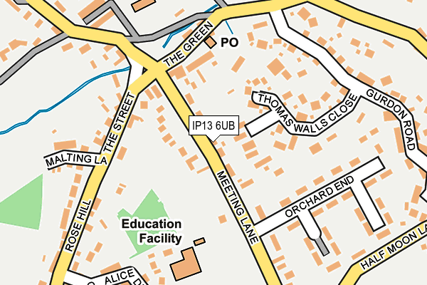 IP13 6UB map - OS OpenMap – Local (Ordnance Survey)