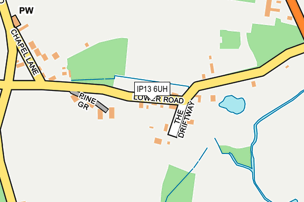 IP13 6UH map - OS OpenMap – Local (Ordnance Survey)