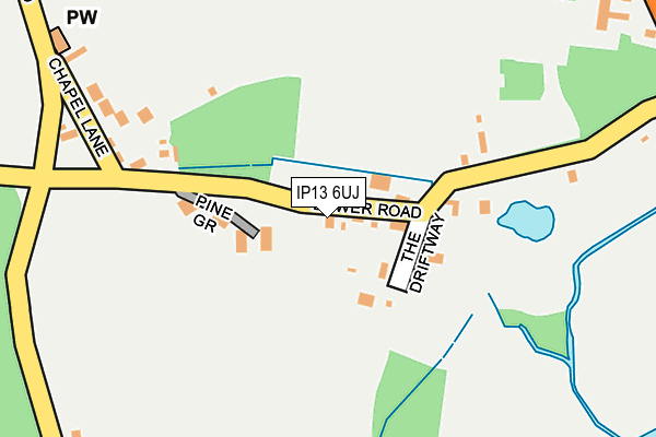 IP13 6UJ map - OS OpenMap – Local (Ordnance Survey)