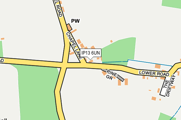 IP13 6UN map - OS OpenMap – Local (Ordnance Survey)