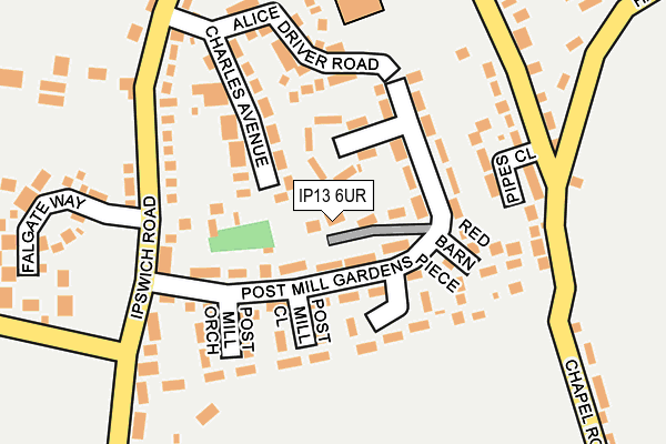 IP13 6UR map - OS OpenMap – Local (Ordnance Survey)