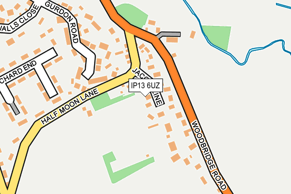 IP13 6UZ map - OS OpenMap – Local (Ordnance Survey)