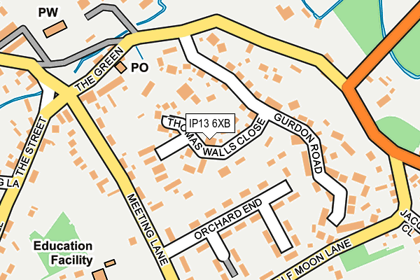 IP13 6XB map - OS OpenMap – Local (Ordnance Survey)