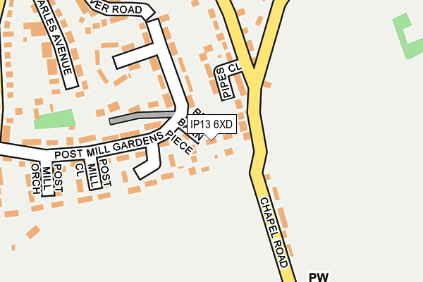 IP13 6XD map - OS OpenMap – Local (Ordnance Survey)