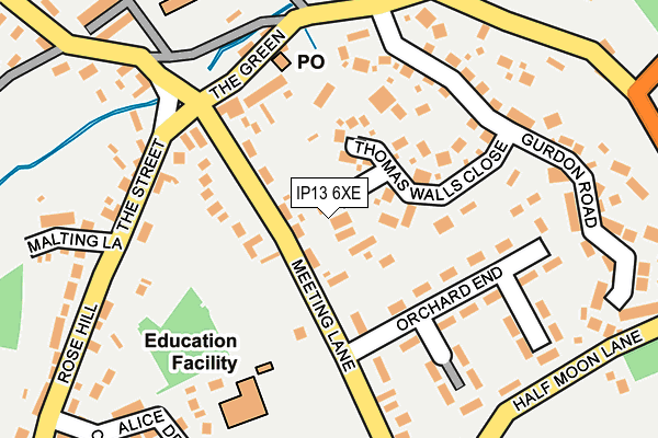 IP13 6XE map - OS OpenMap – Local (Ordnance Survey)