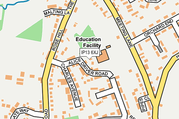 IP13 6XJ map - OS OpenMap – Local (Ordnance Survey)