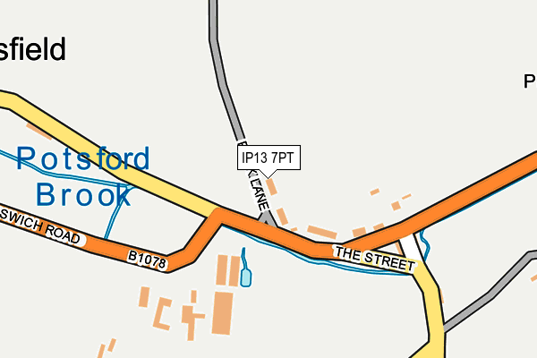 IP13 7PT map - OS OpenMap – Local (Ordnance Survey)