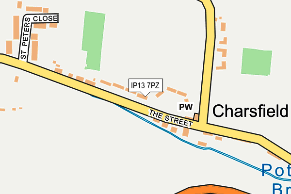 IP13 7PZ map - OS OpenMap – Local (Ordnance Survey)