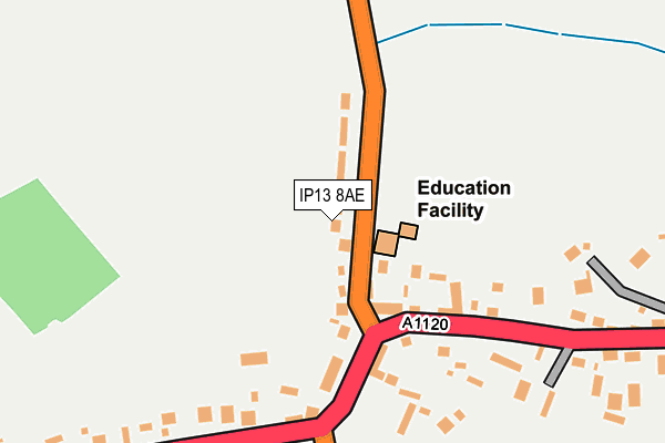 IP13 8AE map - OS OpenMap – Local (Ordnance Survey)