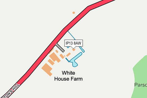 IP13 8AW map - OS OpenMap – Local (Ordnance Survey)