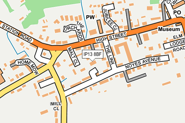 IP13 8BF map - OS OpenMap – Local (Ordnance Survey)