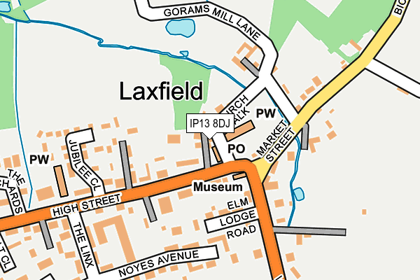 IP13 8DJ map - OS OpenMap – Local (Ordnance Survey)