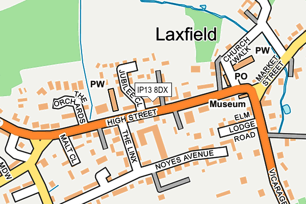 IP13 8DX map - OS OpenMap – Local (Ordnance Survey)