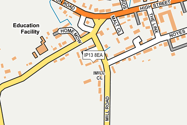 IP13 8EA map - OS OpenMap – Local (Ordnance Survey)