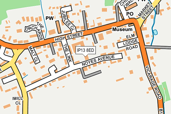 IP13 8ED map - OS OpenMap – Local (Ordnance Survey)