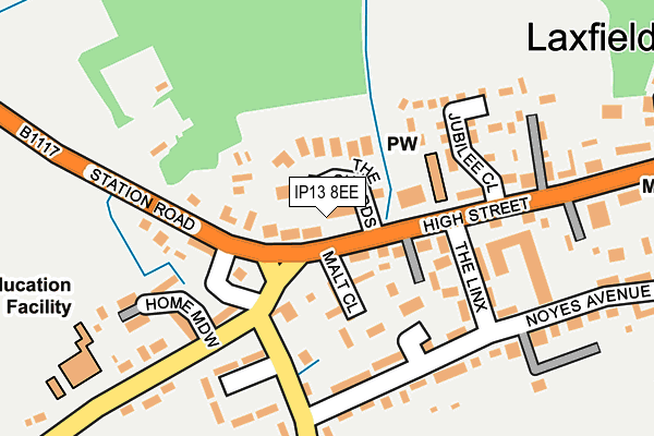 IP13 8EE map - OS OpenMap – Local (Ordnance Survey)