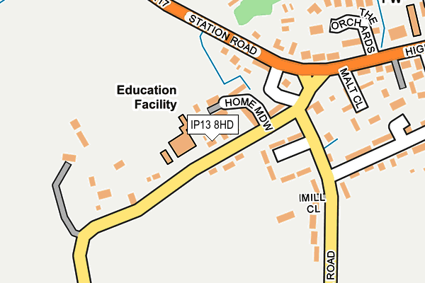 IP13 8HD map - OS OpenMap – Local (Ordnance Survey)