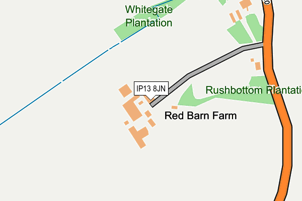 IP13 8JN map - OS OpenMap – Local (Ordnance Survey)