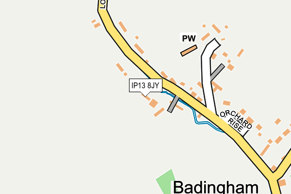 IP13 8JY map - OS OpenMap – Local (Ordnance Survey)