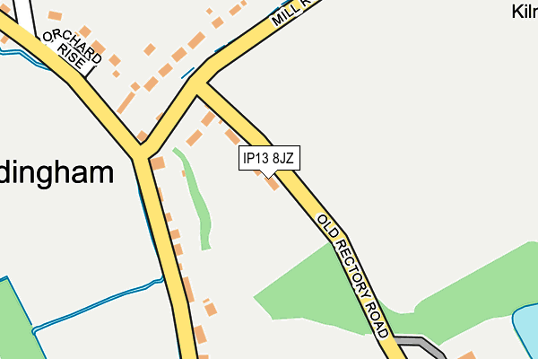 IP13 8JZ map - OS OpenMap – Local (Ordnance Survey)