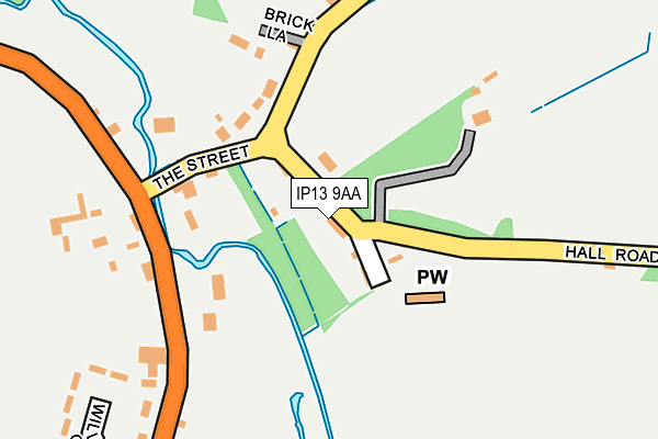 IP13 9AA map - OS OpenMap – Local (Ordnance Survey)